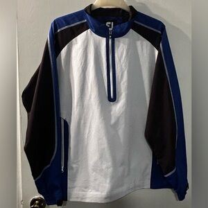 FJ Golf Quarter-Zip Pullover in White, Blue & Black Size L